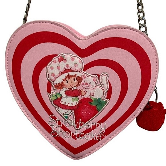 Strawberry Shortcake Handbags - Strawberry Shortcake x Skinnydip Heart Crossbody Bag Pink Retro Y2K Kawaii NWT